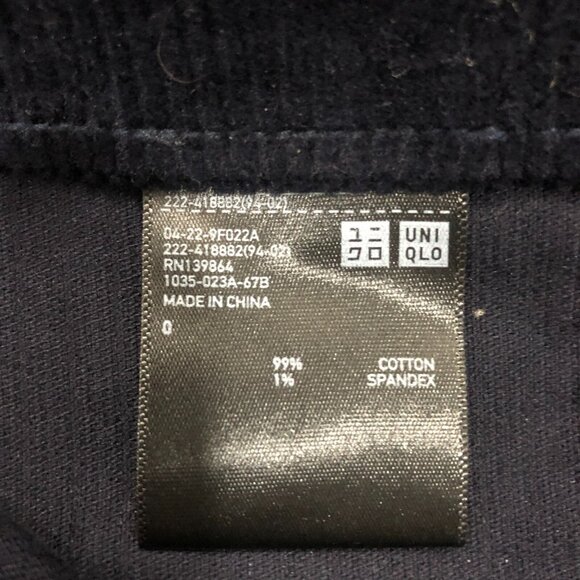 UNIQLO Corduroy Mini Skirt Size 0 Navy Blue Y2k Large Patch Pockets - Picture 7 of 8